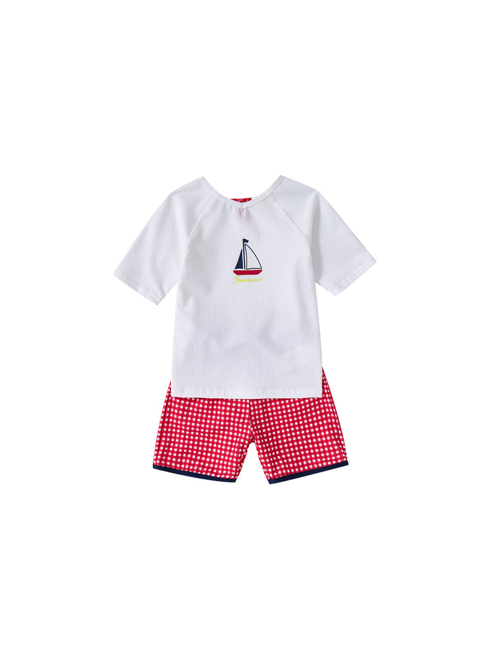 Gingham Swim Set - Red