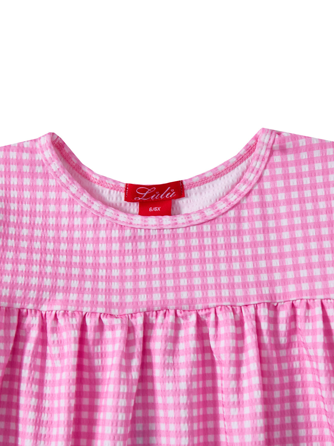 Gingham Swim Dress - Pink/White
