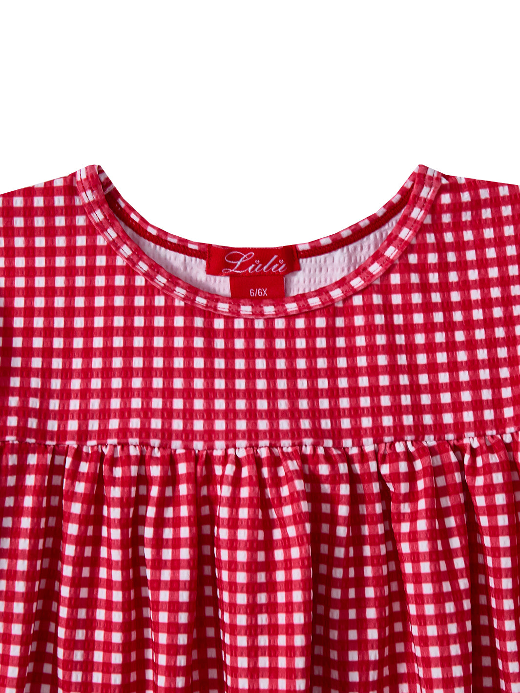 Gingham Swim Dress - Red/White