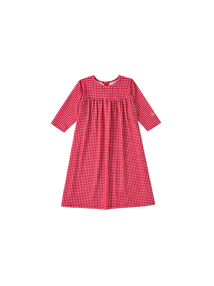 Gingham Swim Dress - Red/White
