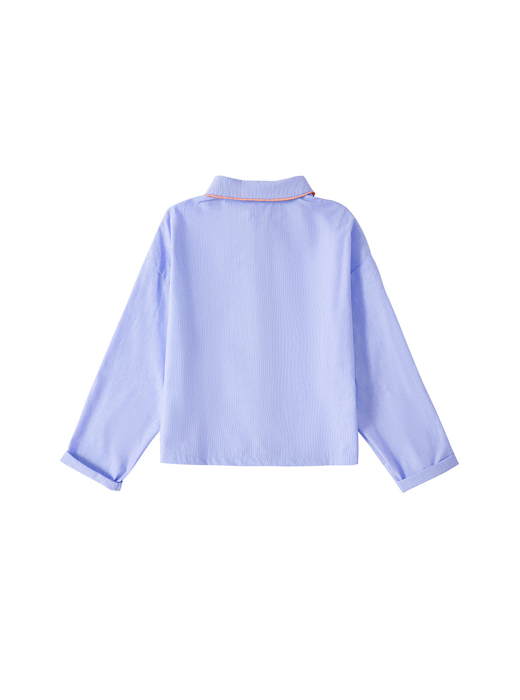 Piping Heart Crop Shirt - Blue
