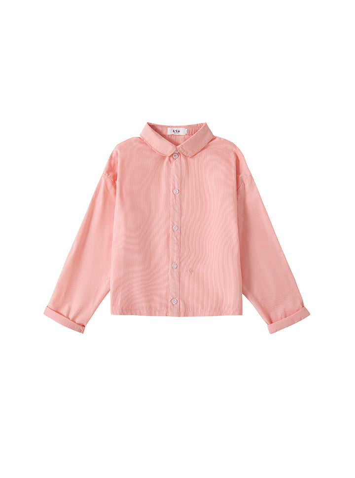 & Lu Piping Heart Crop Shirt - Orange