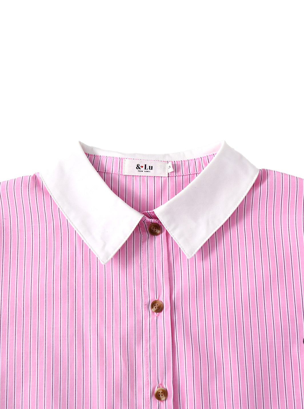 & Lu Striped Emblem Shirt - Pink
