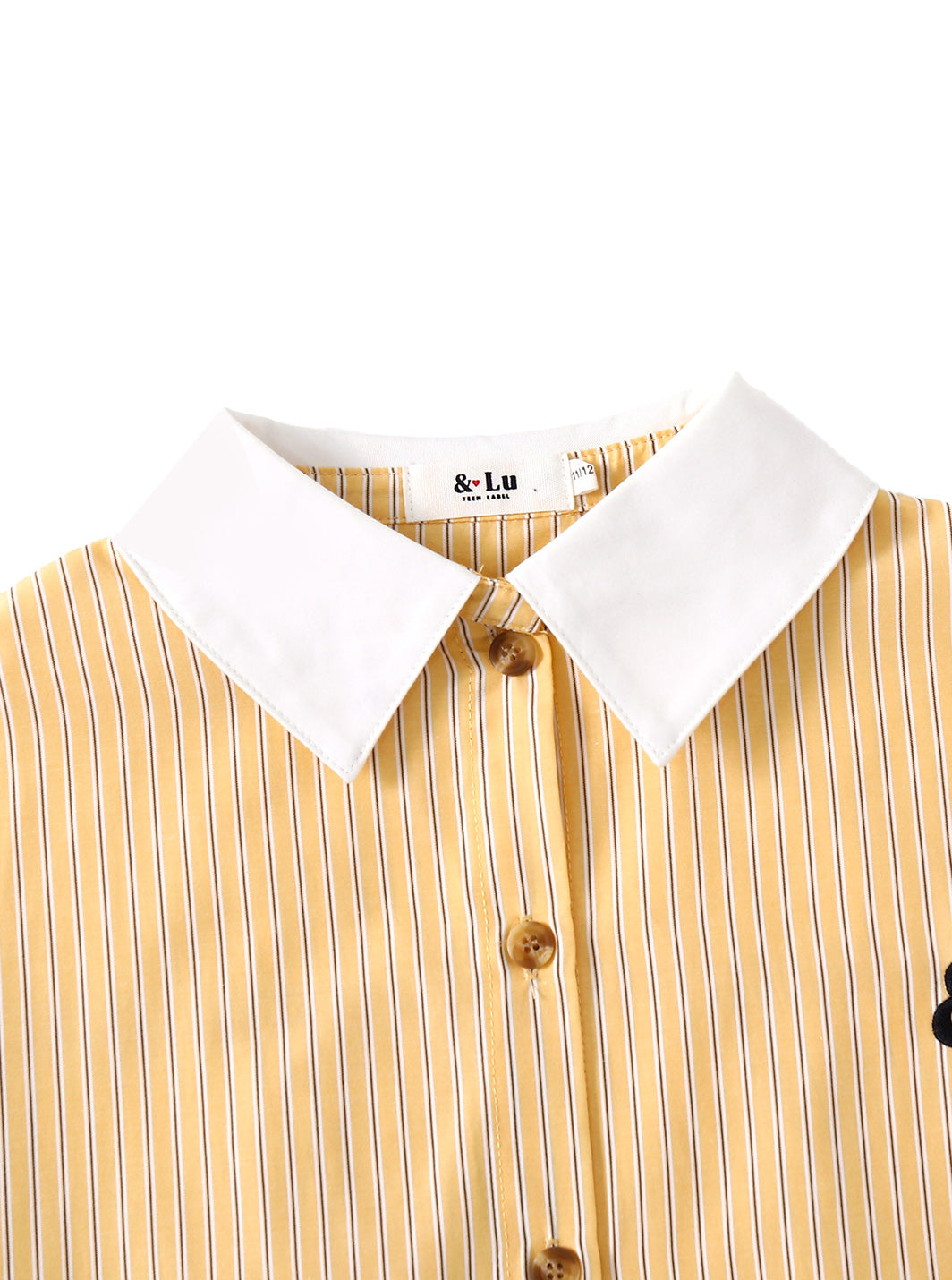 & Lu Striped Emblem Shirt - Yellow