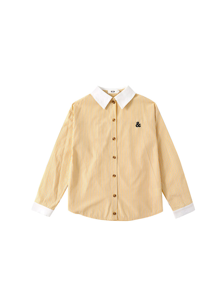 & Lu Striped Emblem Shirt - Yellow