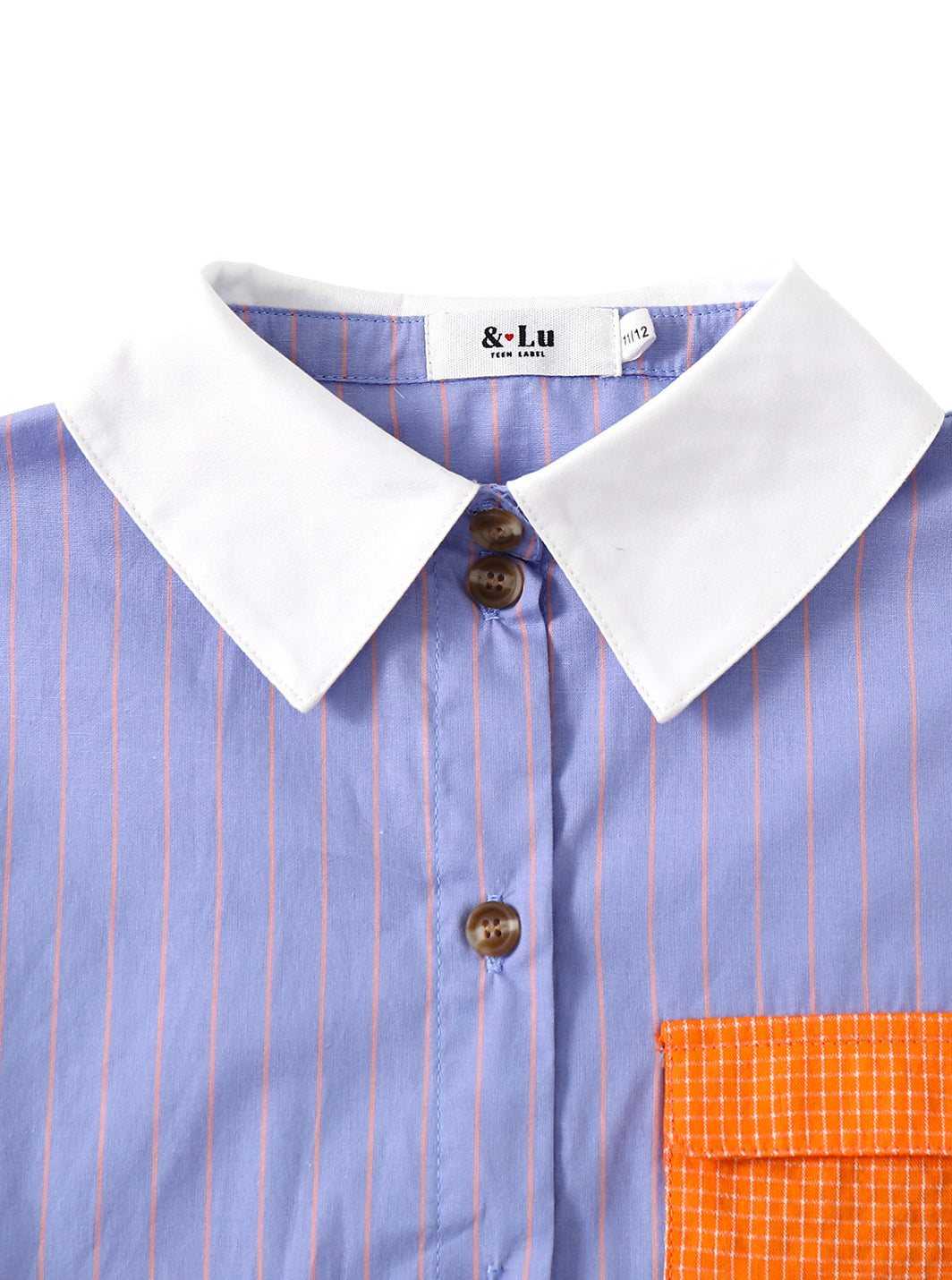 & Lu Striped Checked Pocket Shirt