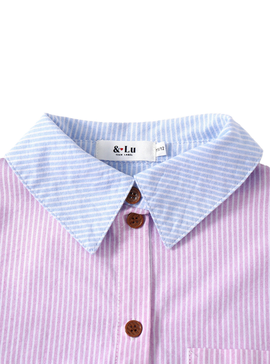 & Lu Half Striped Shirt - Purple