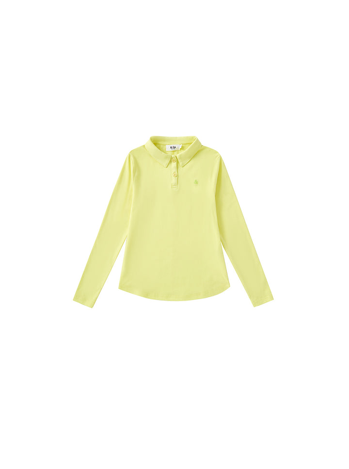 & Lu Emblem Collared T-Shirt - Yellow