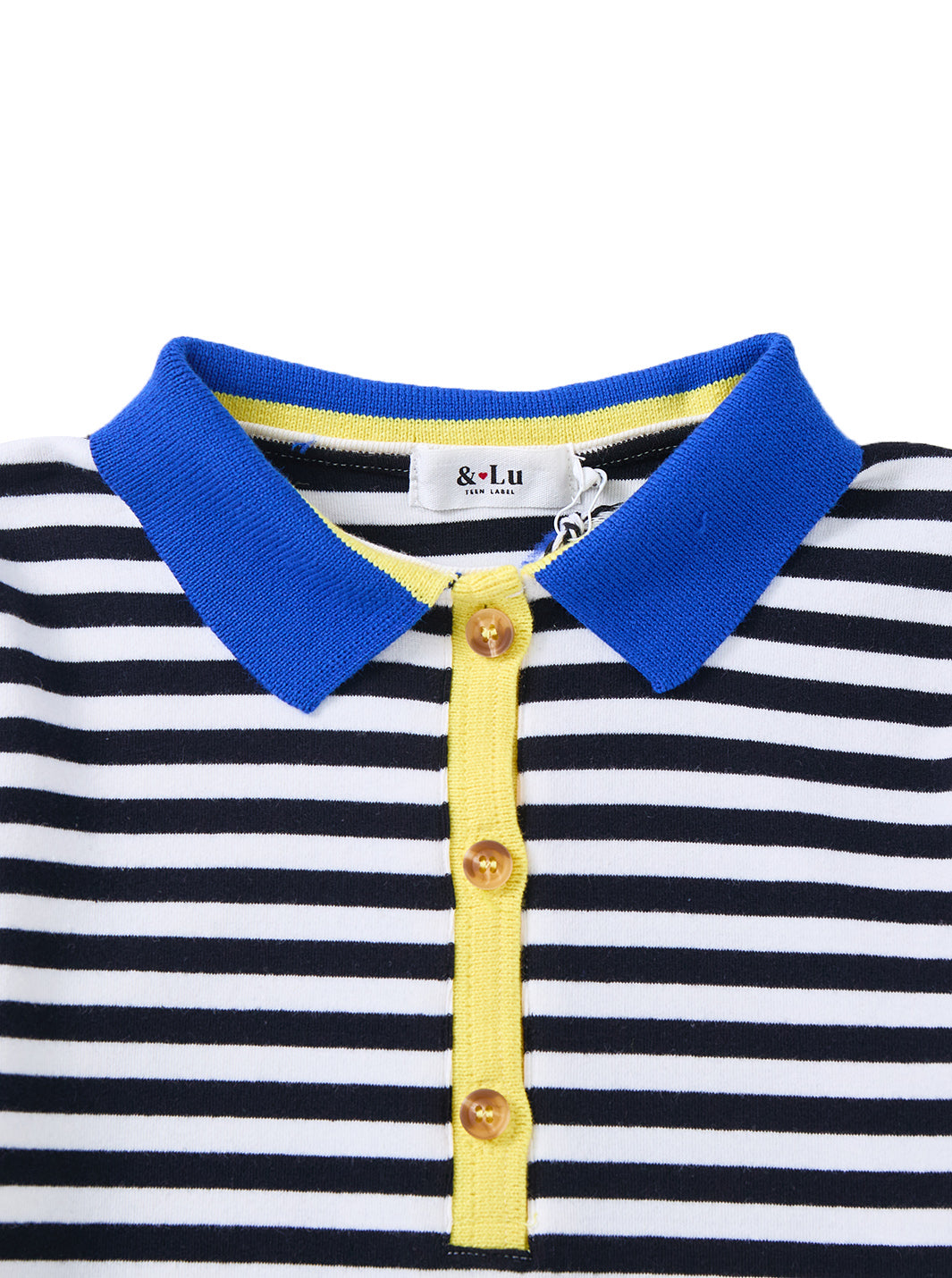 & Lu Striped Collared T-Shirt