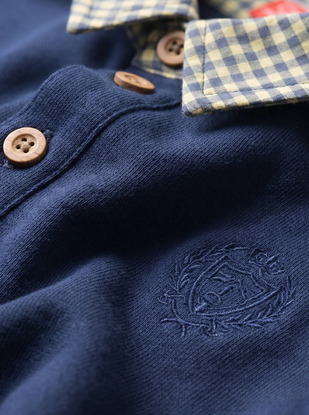 Gingham Emblem Polo