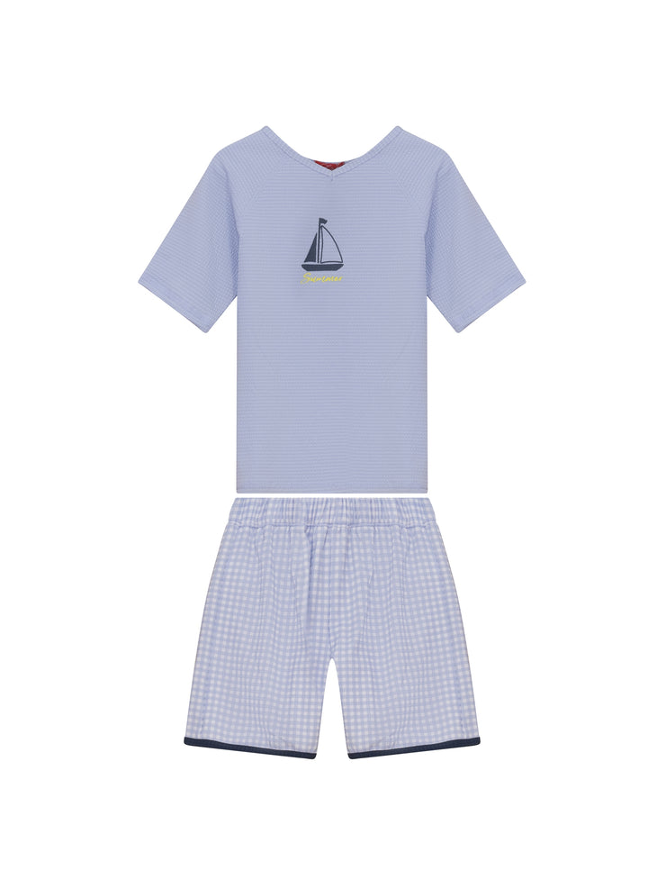 Gingham Swim Set - Blue