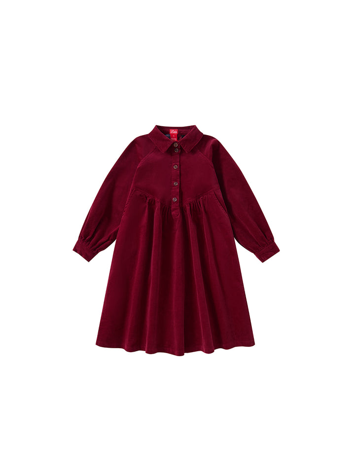 Argyle Story Dress - Burgundy
