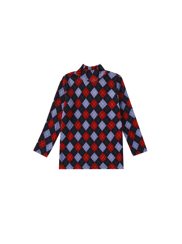 Argyle Story T-Shirt - Burgundy