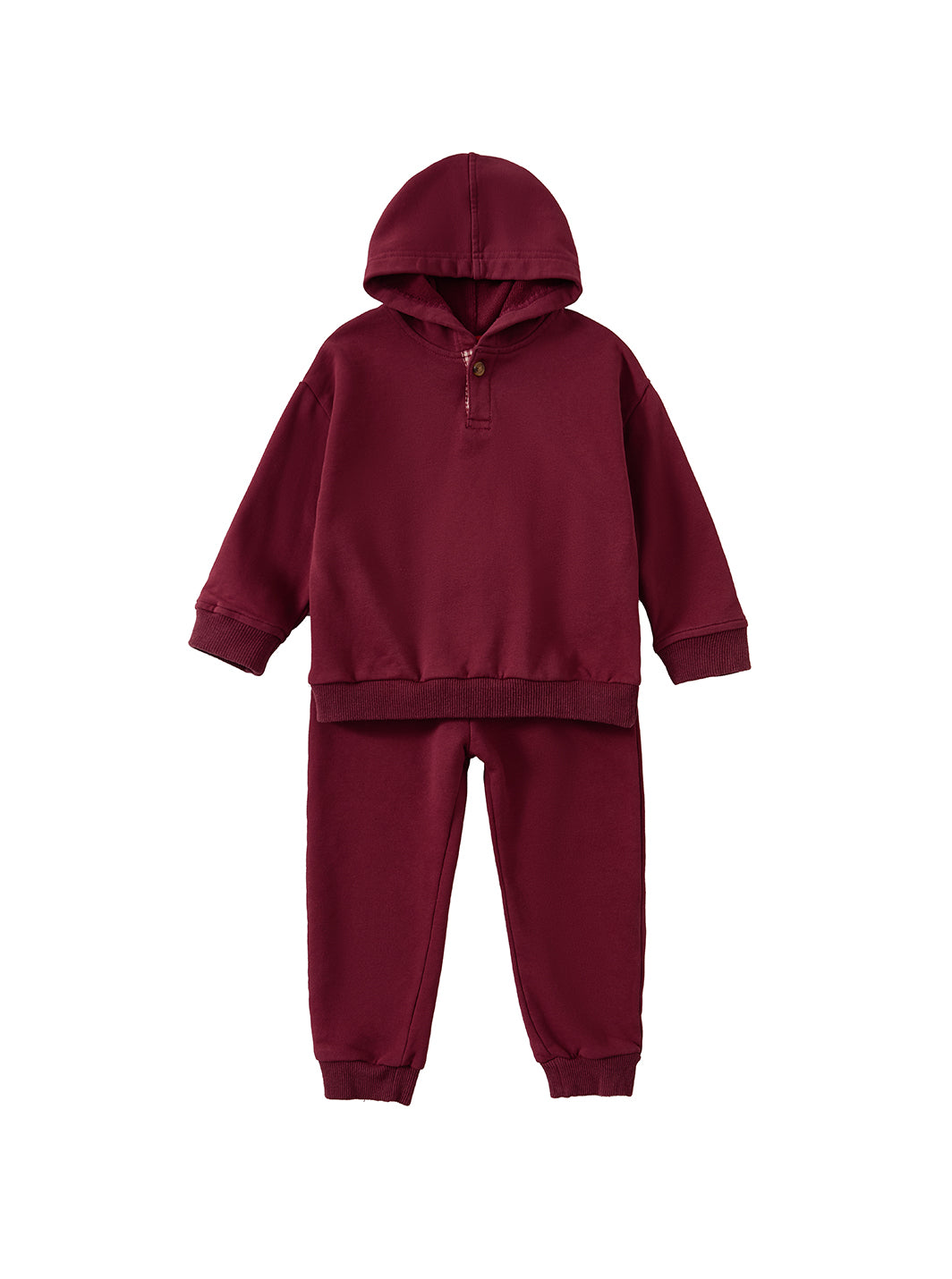 Cord & Check Set - Burgundy