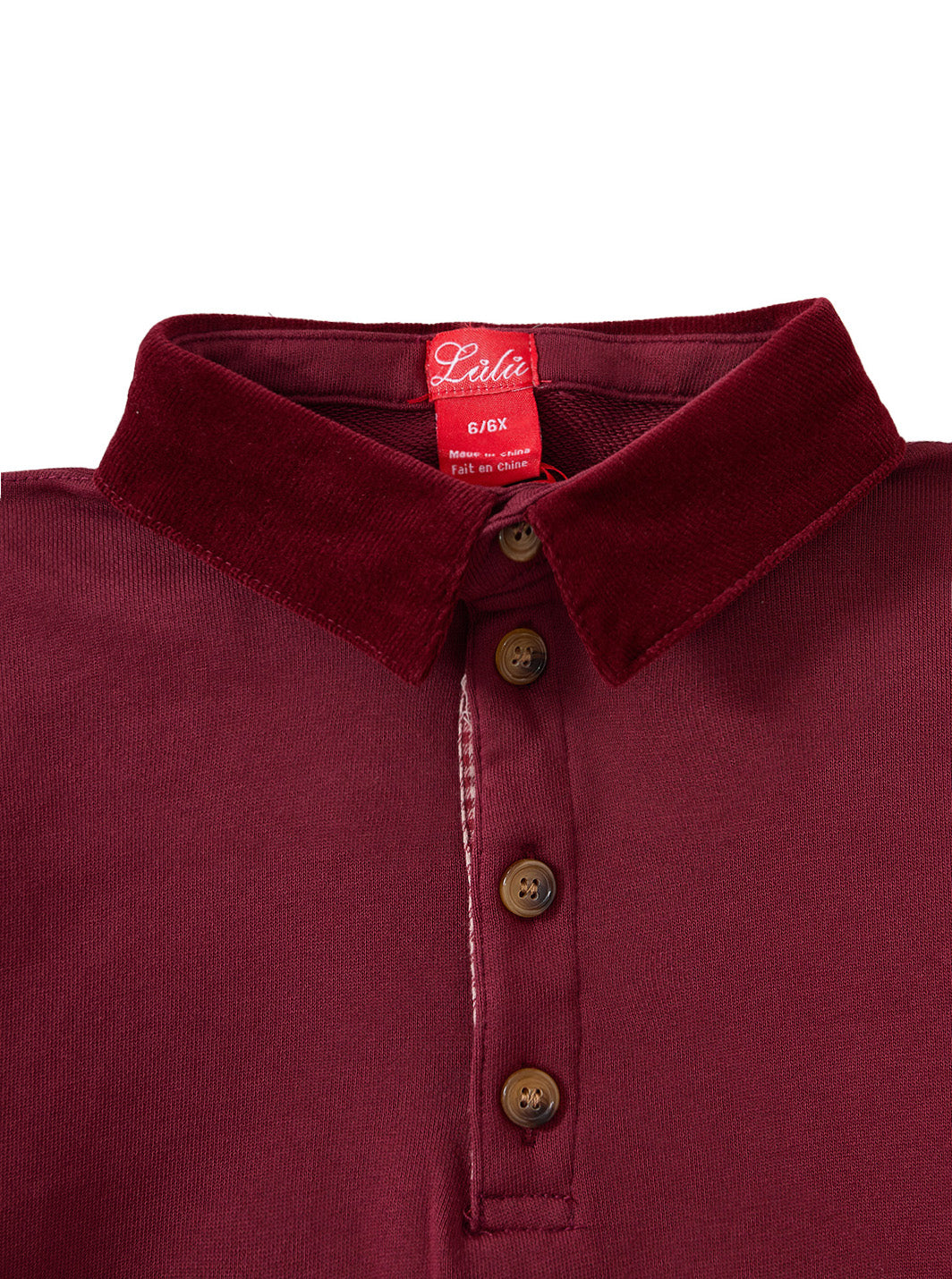 Cord & Check Polo - Burgundy