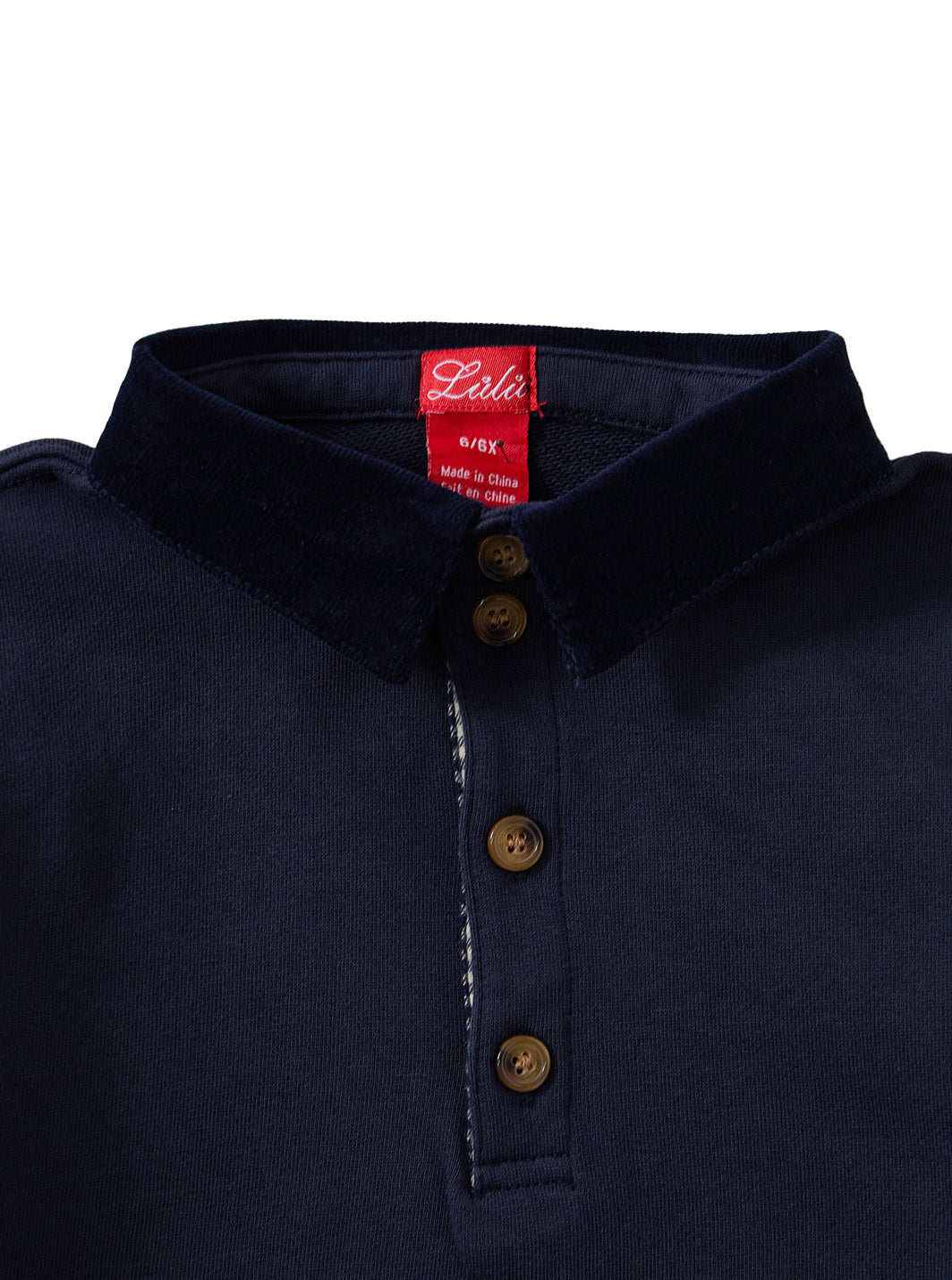 Cord & Check Polo - Navy