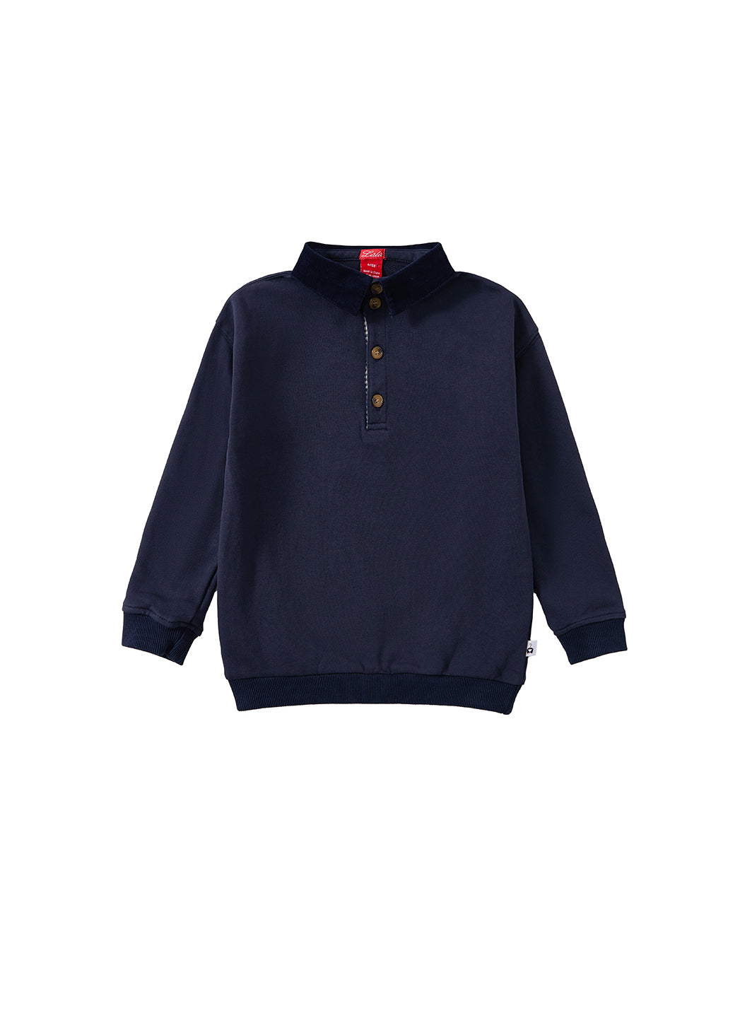Cord & Check Polo - Navy
