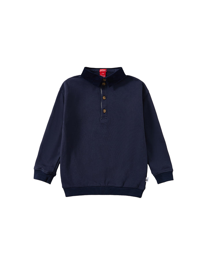 Cord & Check Polo - Navy