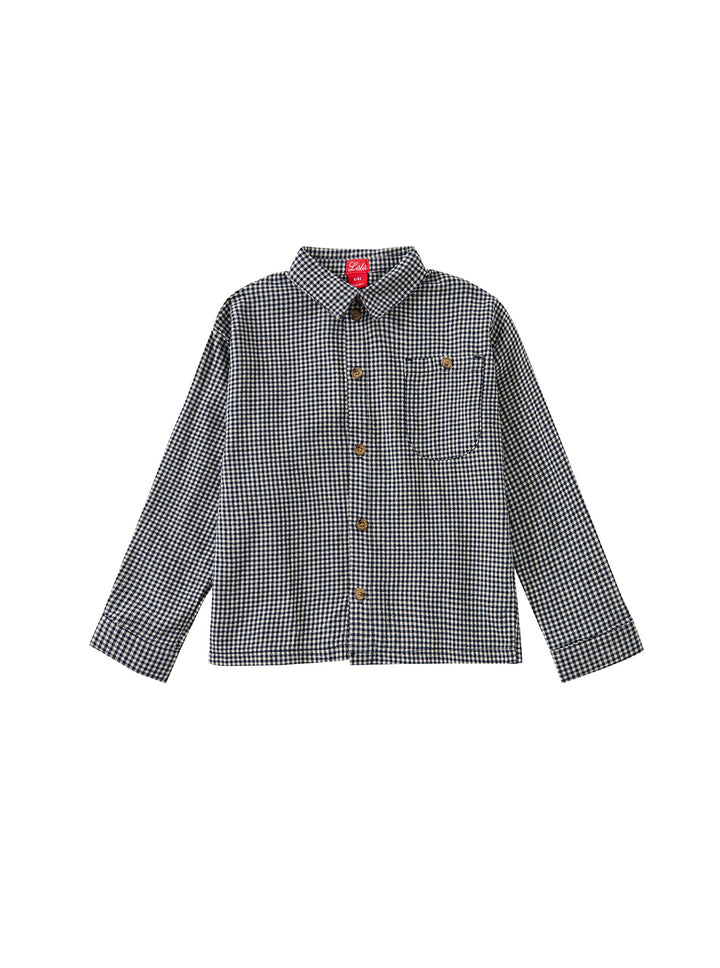 Cord & Check Shirt - Navy