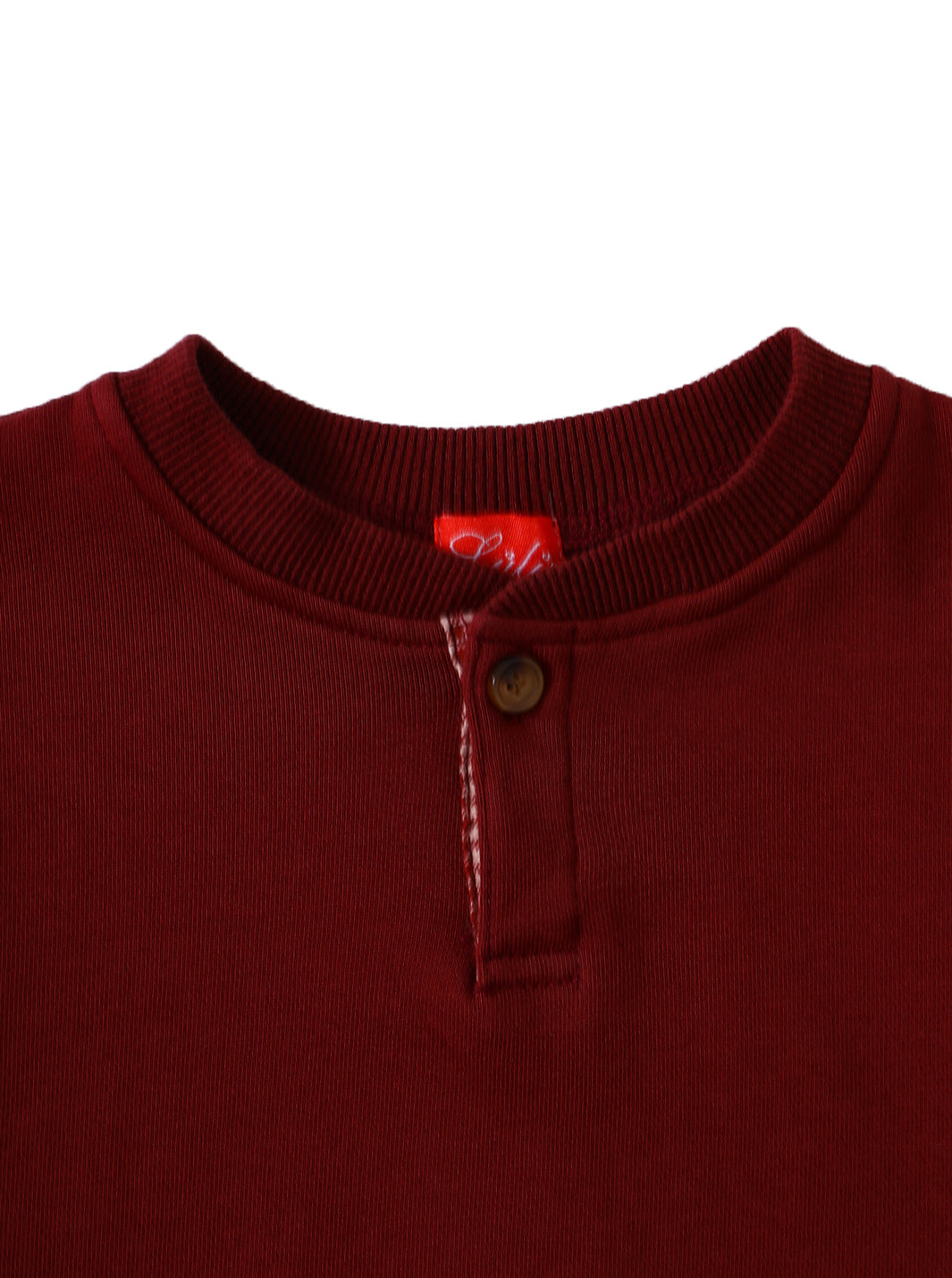 Cord & Check Top- Burgundy