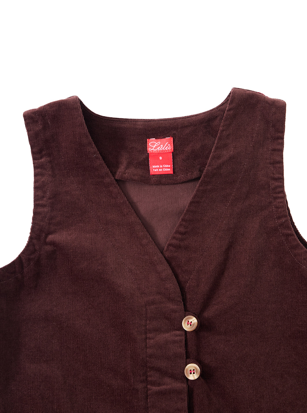 Brown Corduroy Button Jumper