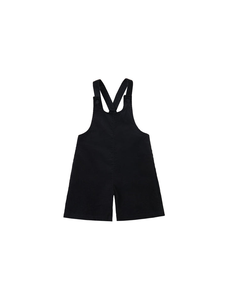 Stretch Velvet Overall - Black