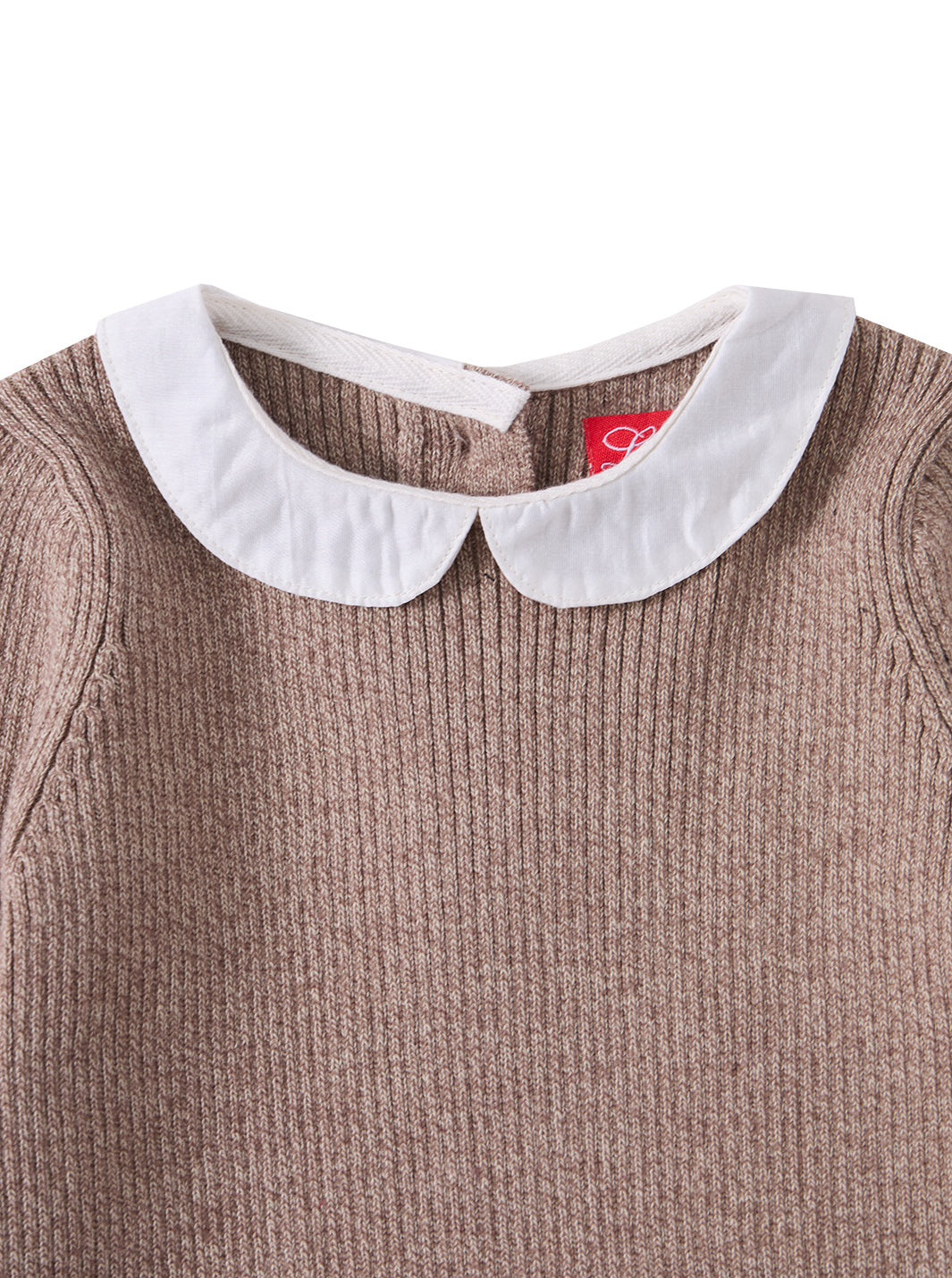 Classic Knit Collared Sweater - Beige