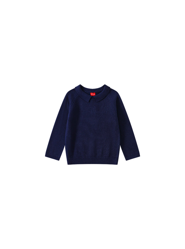 Classic Knit Emblem Sweater - Blue