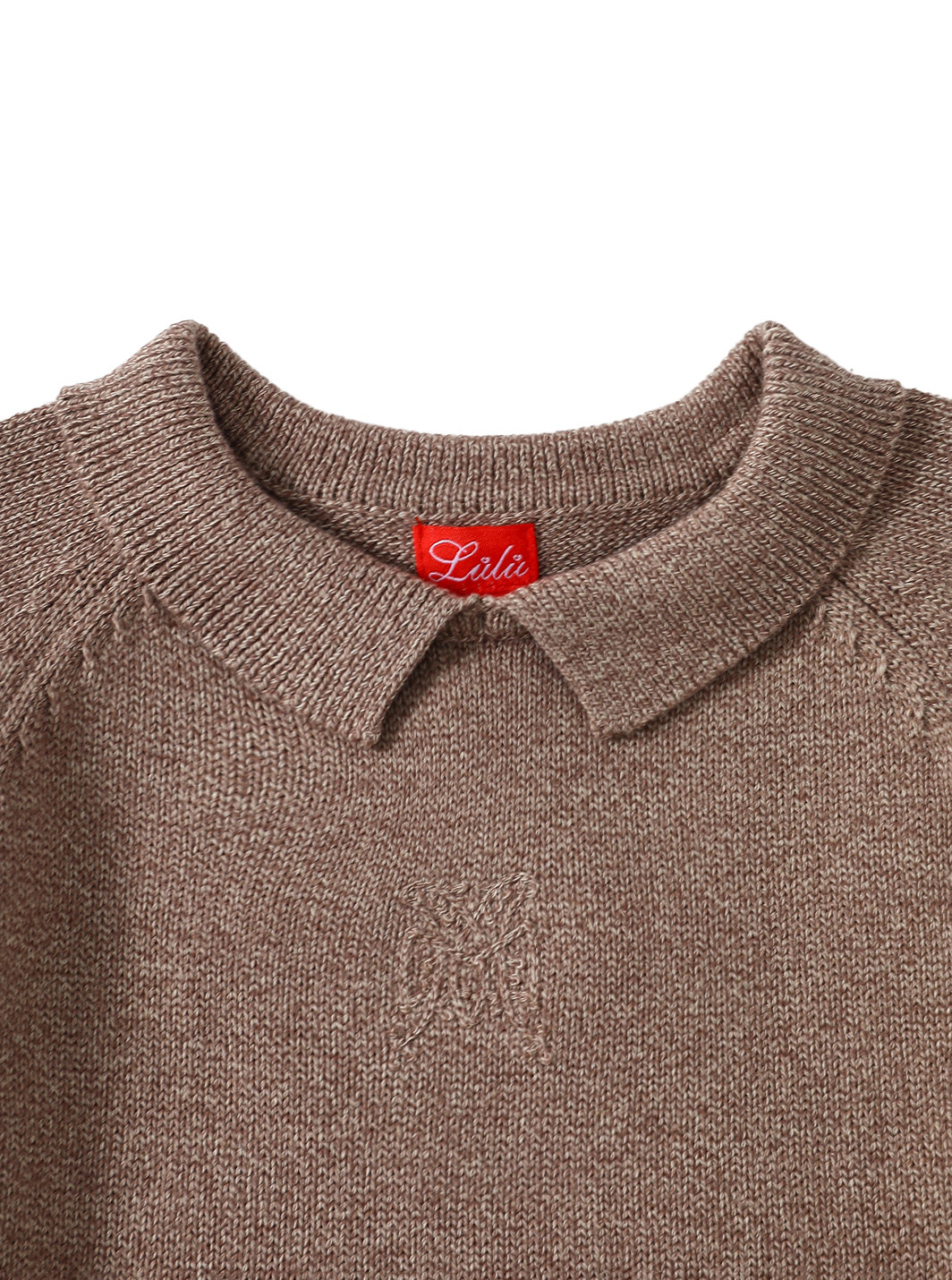 Classic Knit Emblem Sweater - Beige