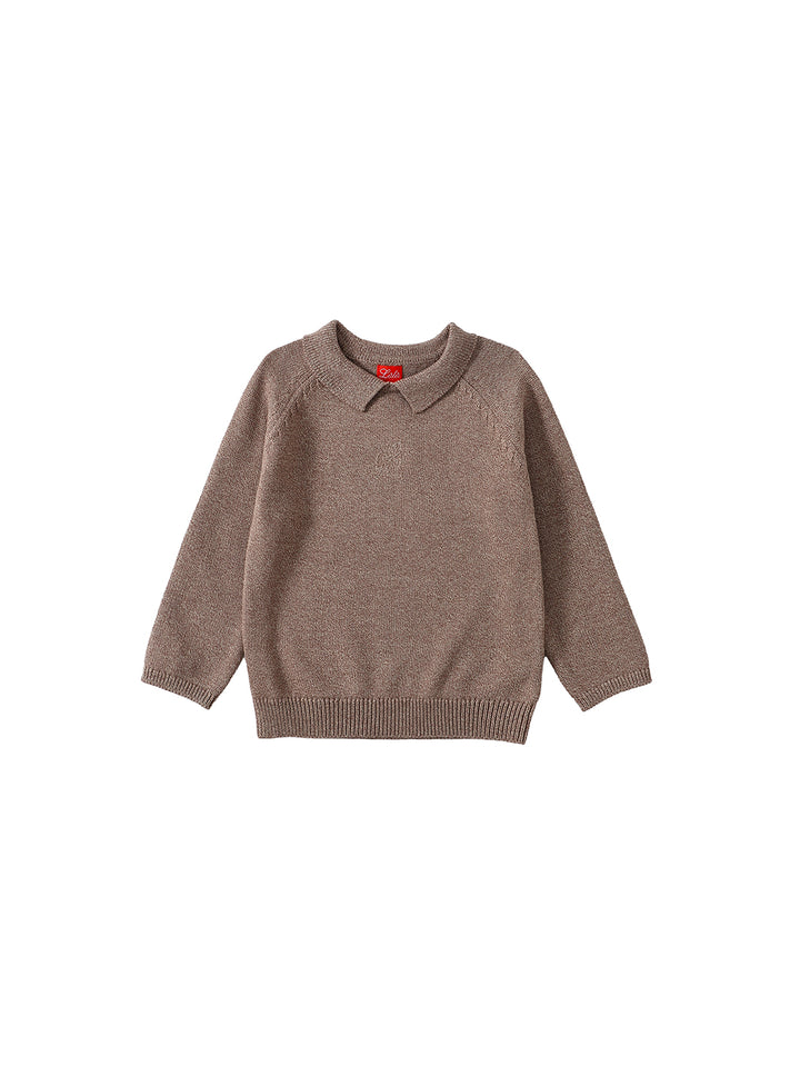Classic Knit Emblem Sweater - Beige