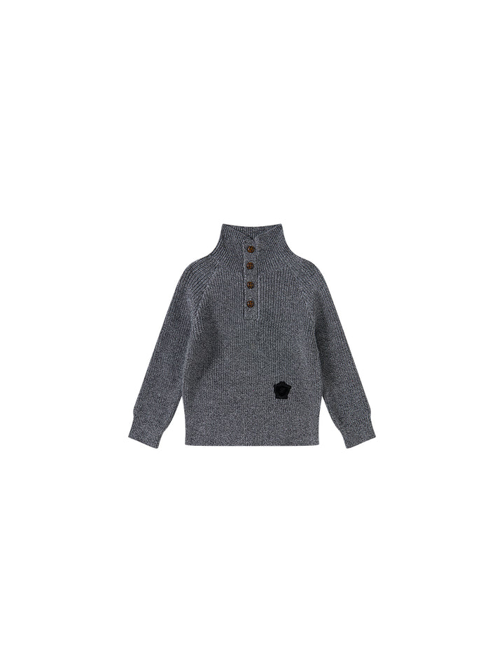 Midnight Crest Mock Neck Sweater