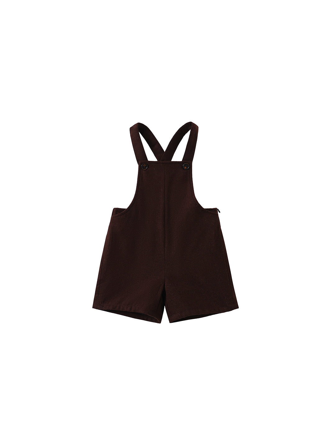 Brushed Short Overall - Brown