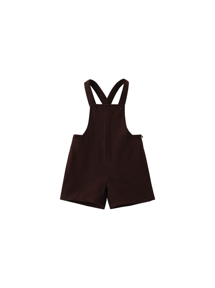 Brushed Short Overall - Brown