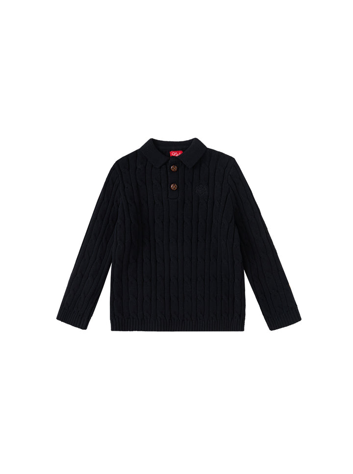 Cable Knit Sweater - Black
