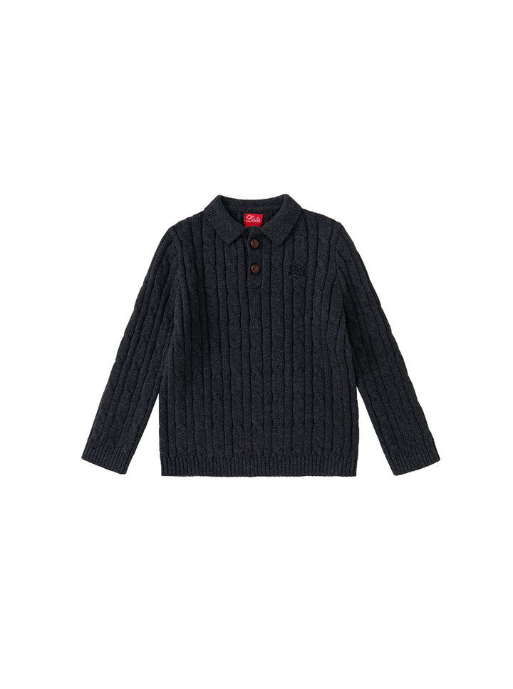 Cable Knit Sweater - Charcoal