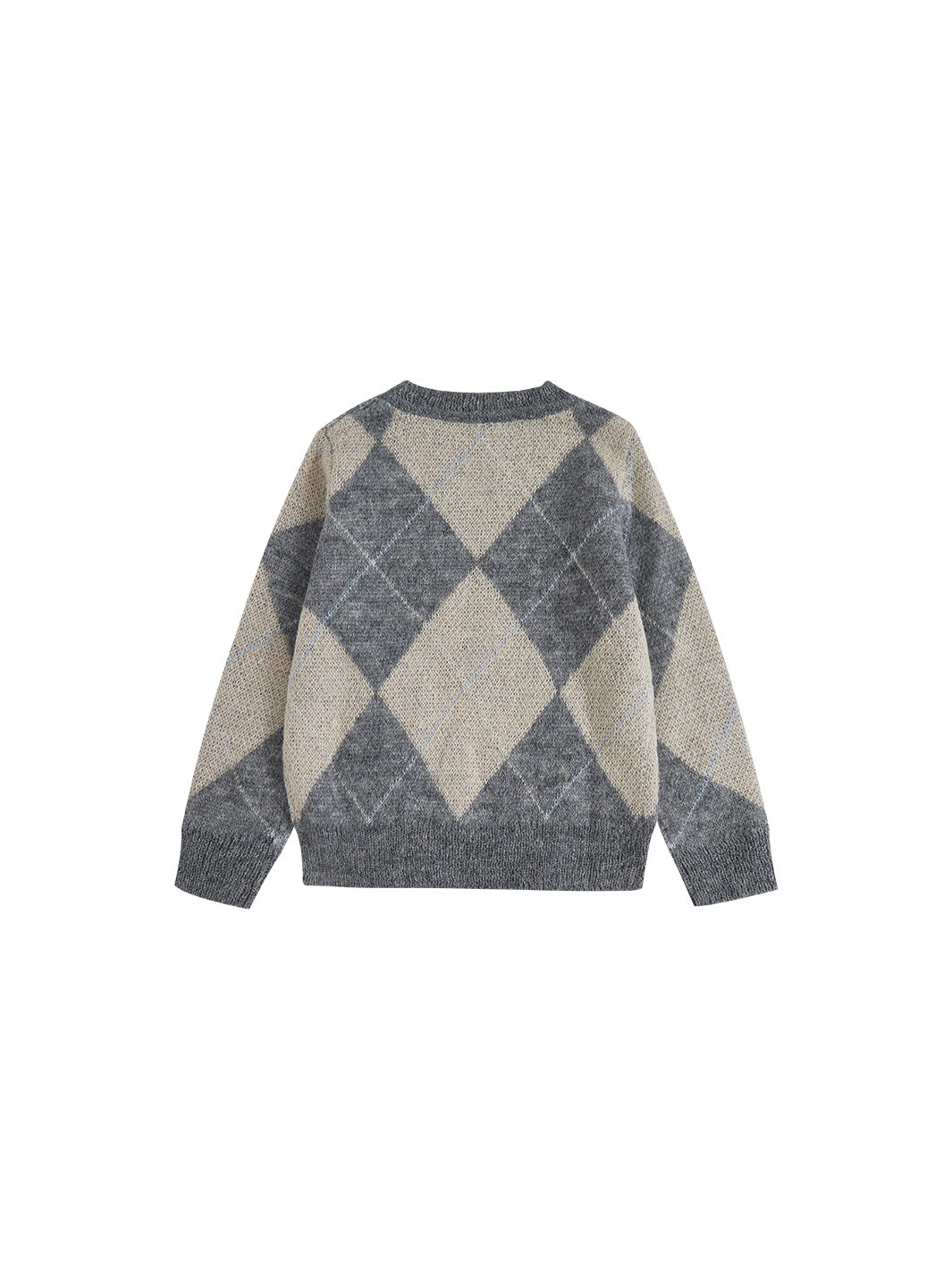 Mohair Argyle Sweater - Charcoal
