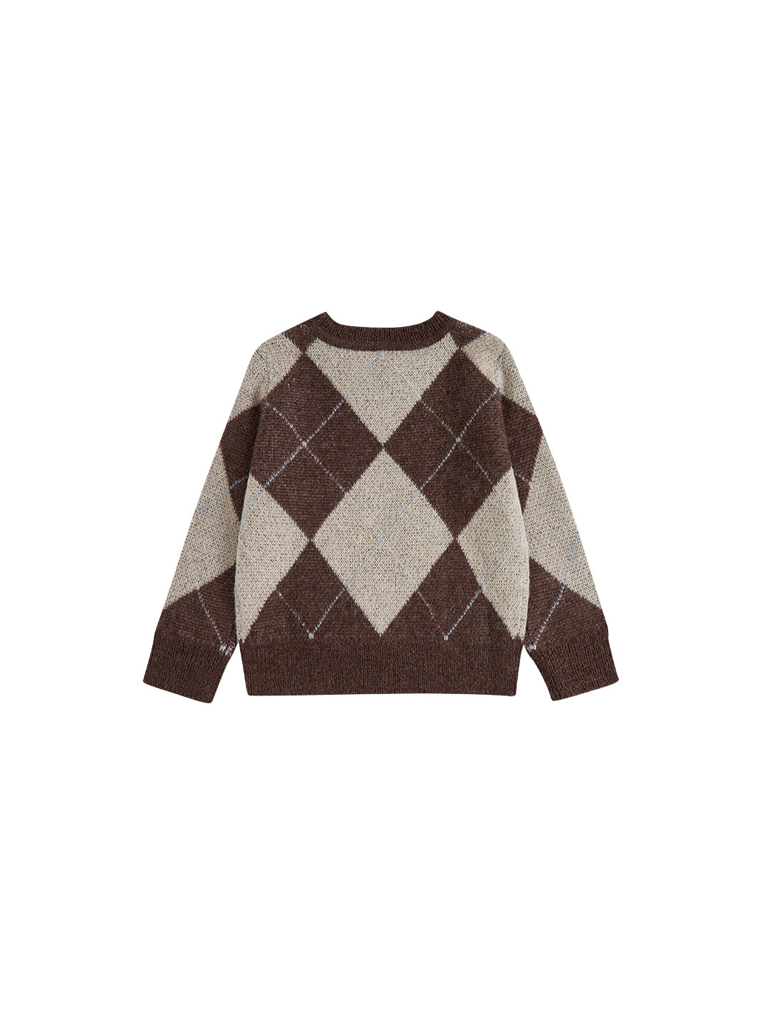 Mohair Argyle Sweater -Brown