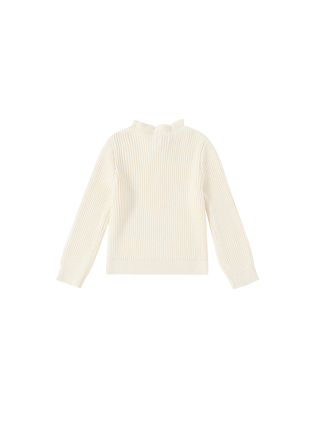 Detailed Neck Sweater - Almond White
