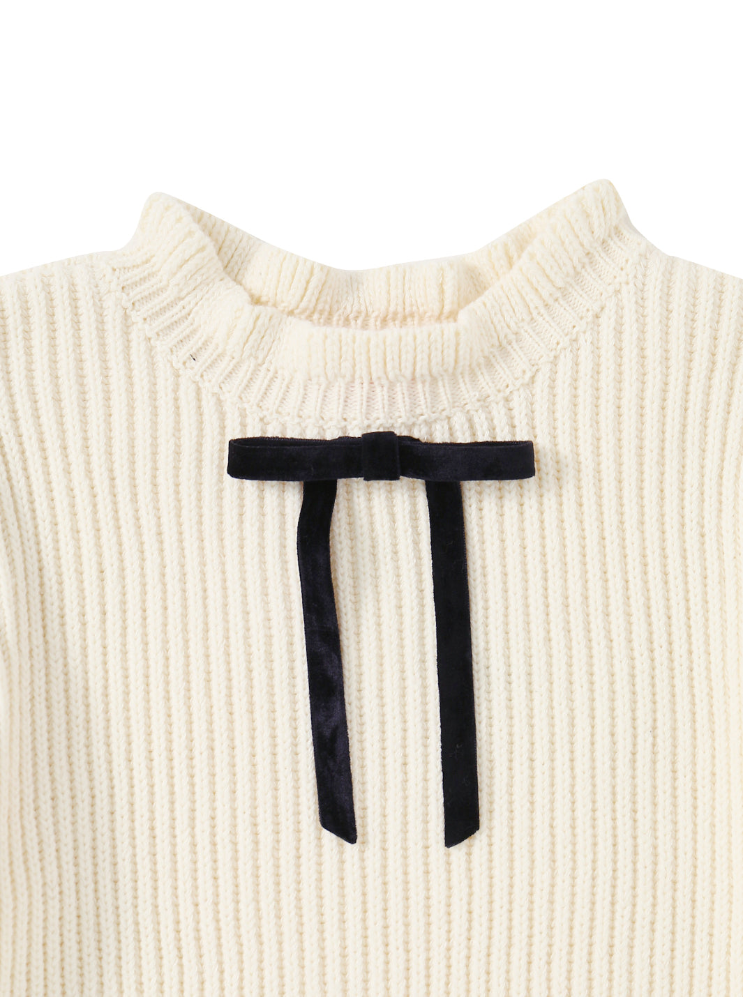 Detailed Neck Sweater - Almond White