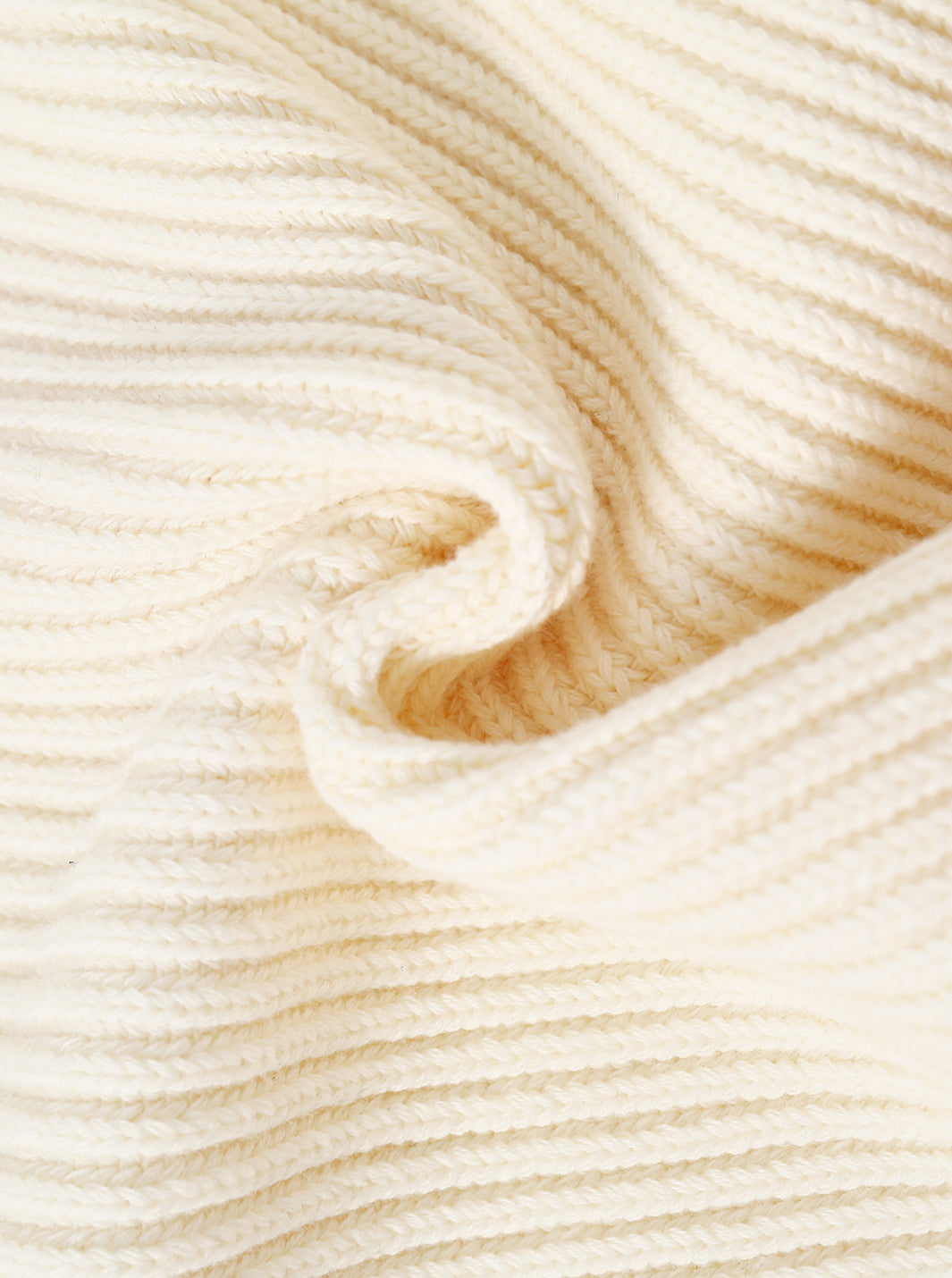 Detailed Neck Sweater - Almond White