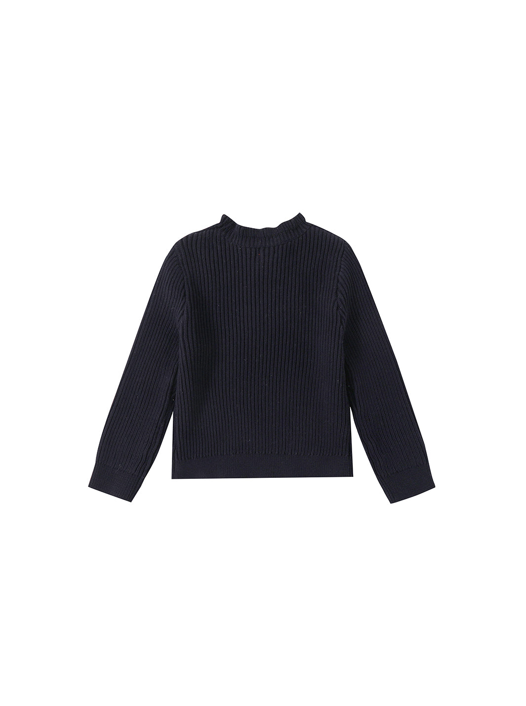 Detailed Neck Sweater - Black