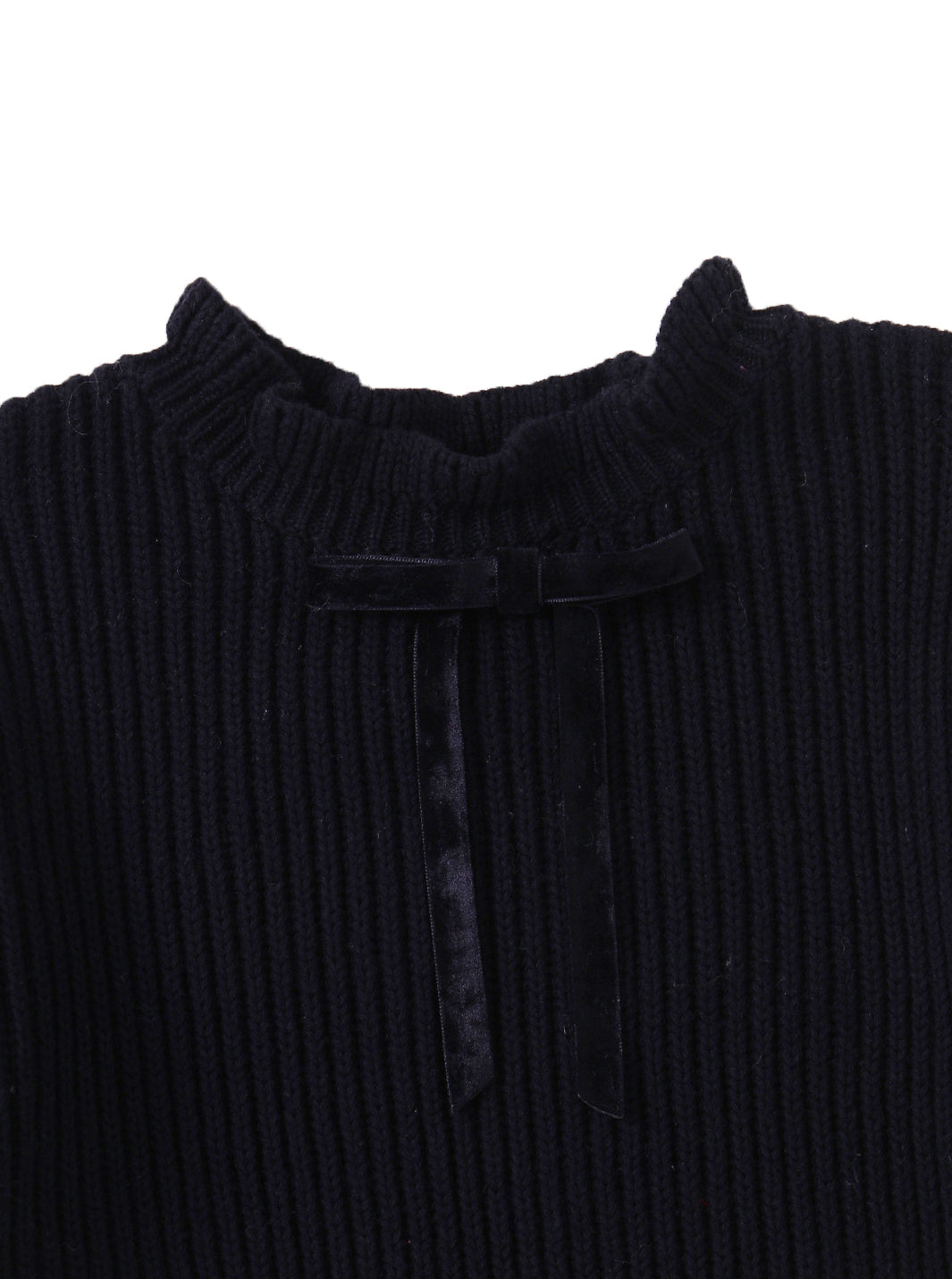 Detailed Neck Sweater - Black