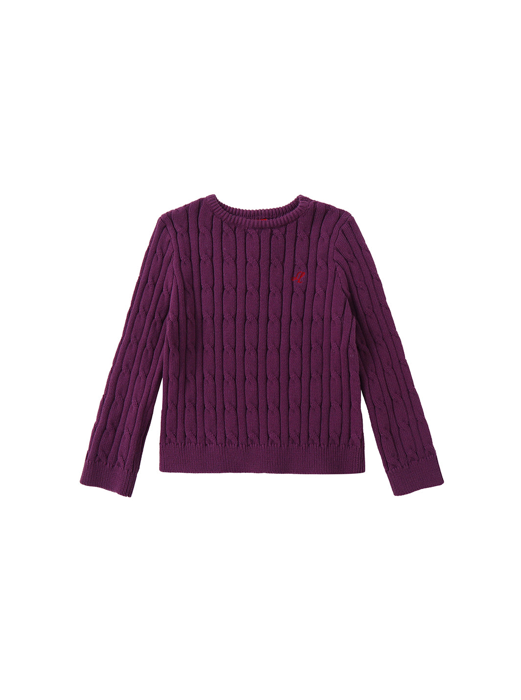 Cable Sweater - Wine