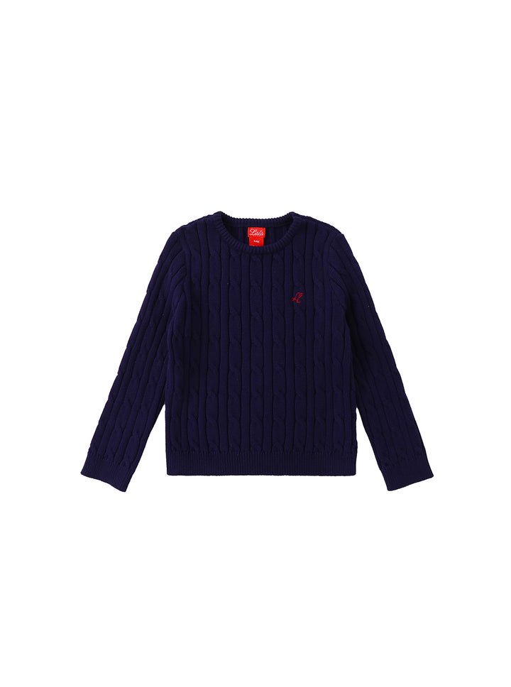 Cable Sweater - Lt. Navy