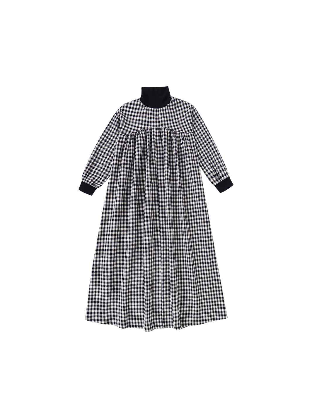 Gingham Turtleneck Robe