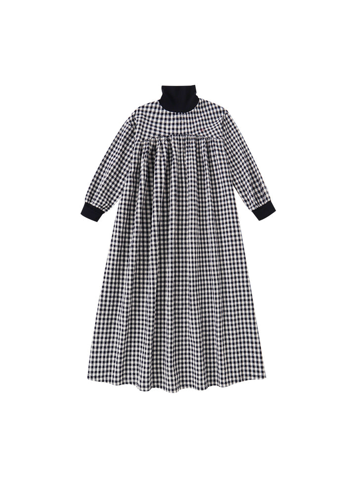 Gingham Turtleneck Robe