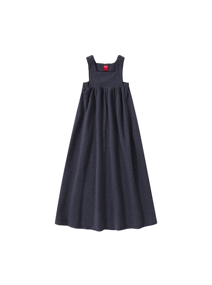Rickrack Bib Robe - Charcoal