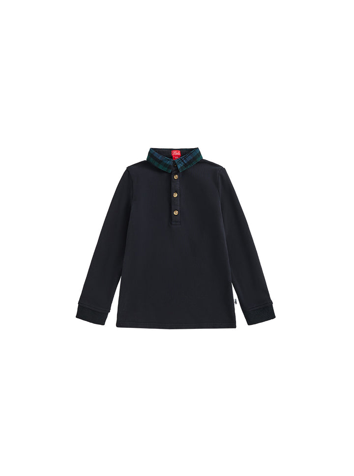 Plaid Collar Polo