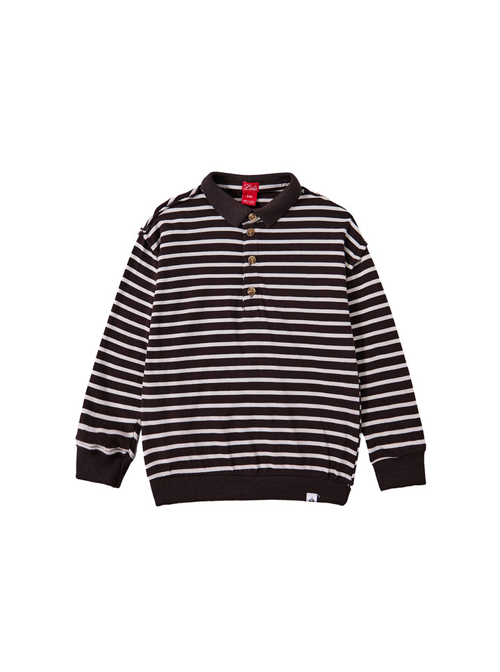 Classic Stripe Polo - Brown
