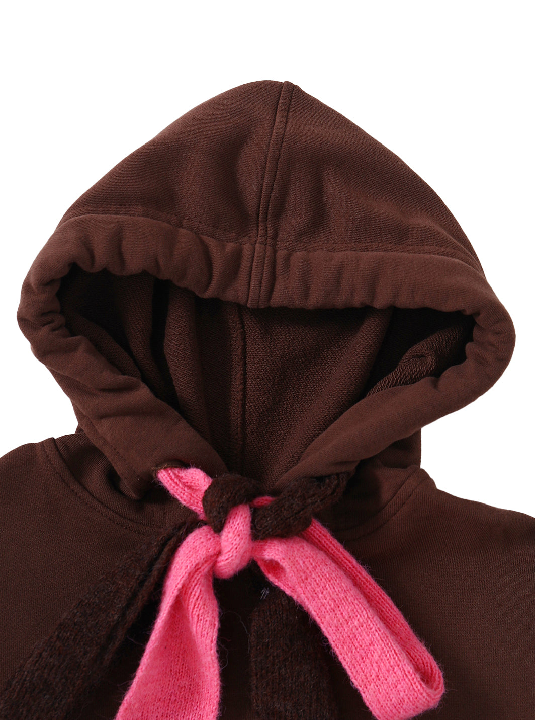 Classic Comfort Hooded Bow Top - Brown